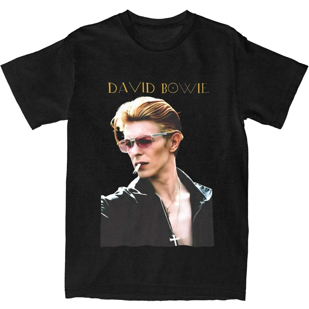 English Singer Actor T Shirt Summer Davids Star Bowied Vintage T Shirts Cotton Tee Shirt For Men Short Sleeve Casual Tees