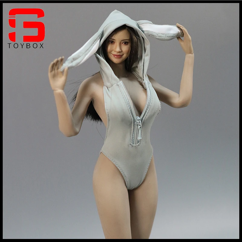 DMTOYS 1/6 Bilancia Femminile Cappello di Coniglio Tuta Backless Tuta Vestiti Modello Misura 12 ''Soldato Action Figure Corpo Bambole