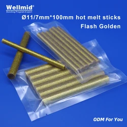 7mm 11mm × 100mm flash dourado eure cola quente melt varas para pistola de calor adesivo araldite ferramentas diy reparação liga acessórios