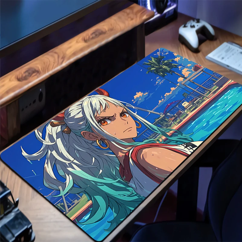 

Mouse Pad Gamer One Piece Yamato Anti-slip Anime Desk Mat Gaming PC Accessories Tablet Pad Large Mousepad Extended Keyboard Mat