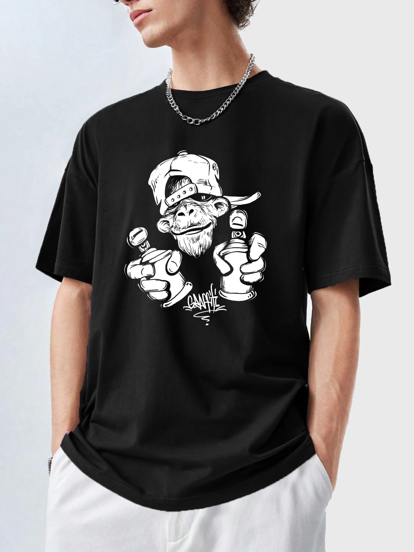 

t shirt for men 2025 Men's clothing funny t shirts Solid color Printed Summer y2k clothing 100%cotton Graphic Breathable sports