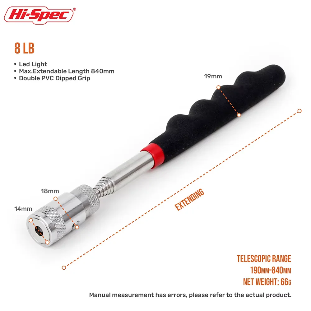 Hi-Spec Mini Portable Telescopic Magnetic Magnet Pen Handy Tools Capacity For Picking Up Nut Bolt Extendable Pickup Rod Stick
