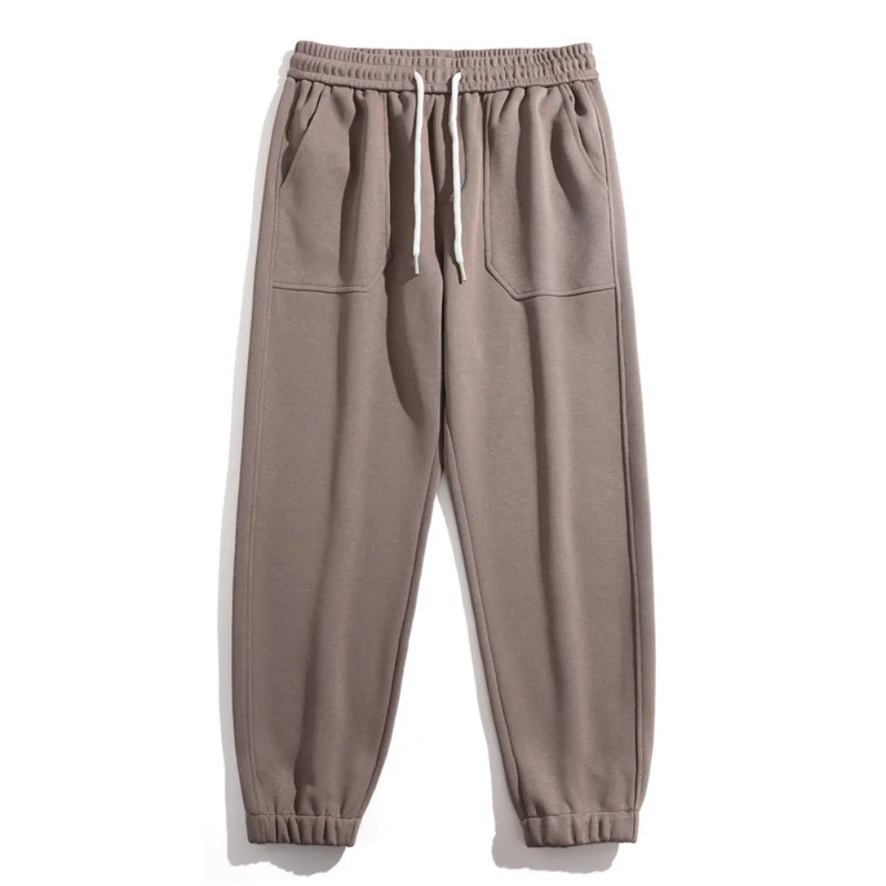 Männer Jogging Jogging hose Winter Mode Freizeit hose Kordel zug reine Farbe Marke schwarze Hose Jogger Männer Kleidung Baggy