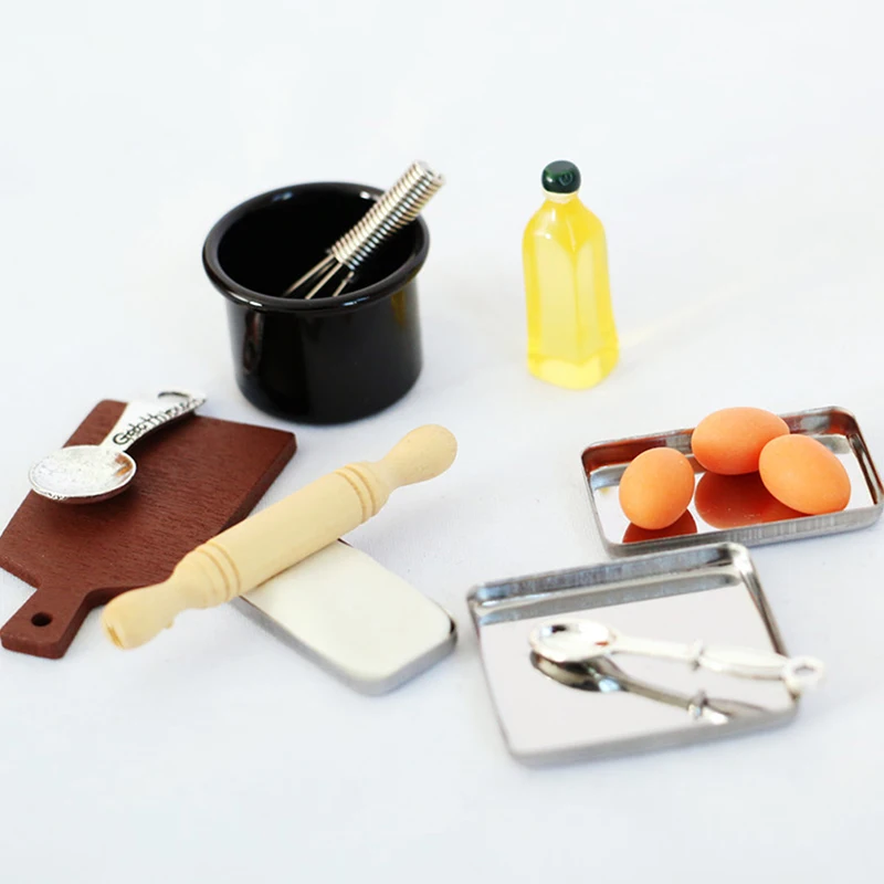 1 conjunto de casa de bonecas em miniatura cozinha cozinhar modelo diy boneca acessórios de móveis cozinha alimentos e jogos adereços de filmagem