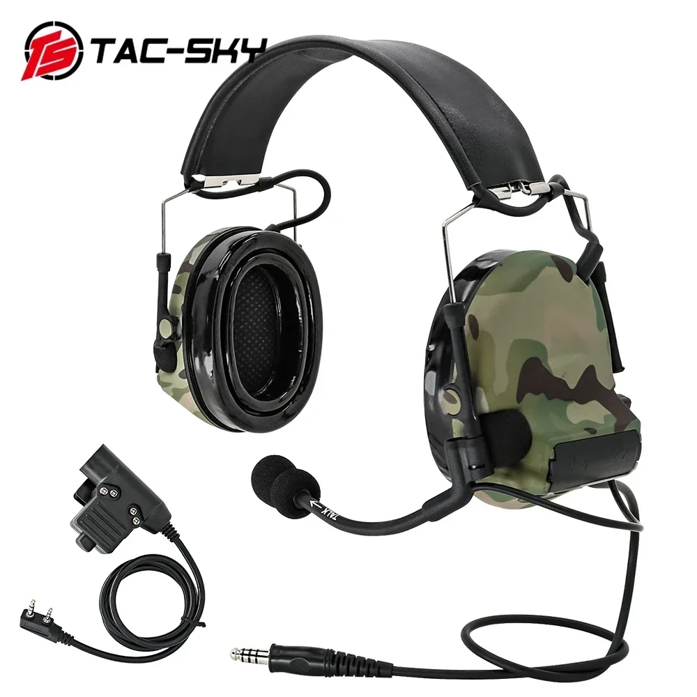 TAC-SKY COMTAC II headphone taktis Headset Walkie-talkie Noise-cancelling Headset Headset earmuff menembak Airsoft elektronik