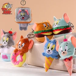 Original Tom and Jerry Plush Keychains Cosplay Cheese Toast Bagel Cake Jerry Hamburger TOM Lovely Cute Gift Toy Toy