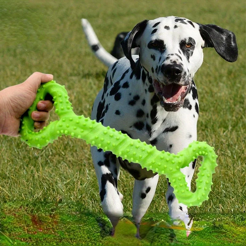 TPR Large Pull Ring Bone Dog Toys Molar Bite-Resistant Tooth Cleaning Stick Chew Dog Training Toy Dog accessories Pet Supply