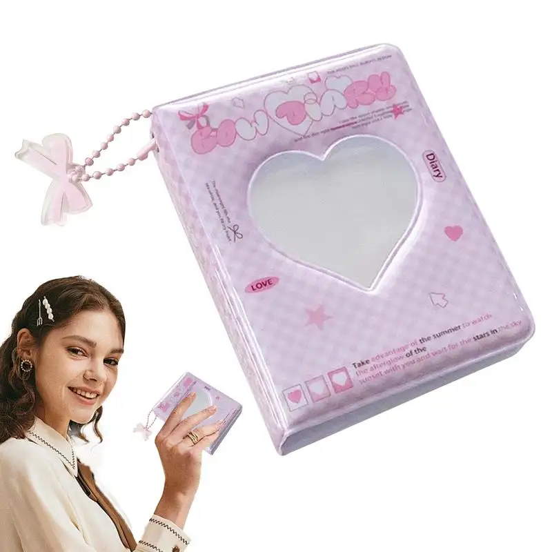 3in Photocard Binder INS Photo Album Photocard Album Collect Love Heart Hollow Photo Card Holder Storage Bag Kpop Picture Albums