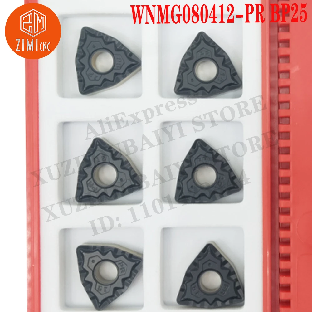 WNMG080412-PR BP25 WNMG 080412 Cermet Turning Tools CNC Lathe Cutter Cutting Tools Metal Lathe Tools Blades mechanical Inserts