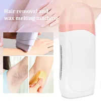 Unisex Roll-On Depilatory Wax Cream Hair Removal Kit with Roller Wax Heater Hot Cartridge Warmer Hair Removal Tool