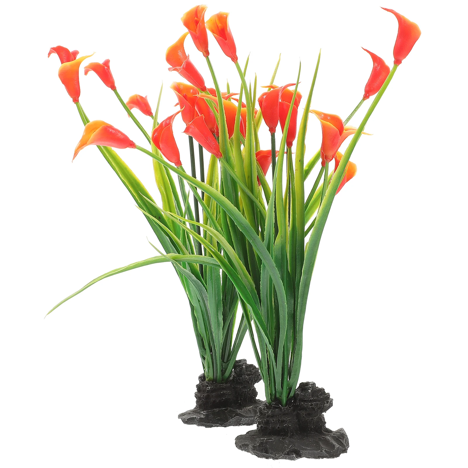 

2Pcs Aquatic Decoration Fish Tank Plant Desktop Aquarium Small Artificial Plants Decorations Plastic Fake Lifelike Household Pet