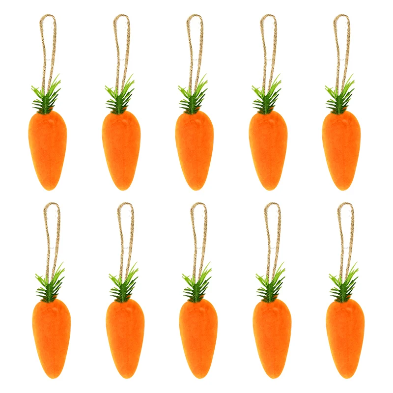 10/20pcs Easter Carrot Hanging Ornament Decoration For Home DIY Foam Carrot Easter Tree Pendants Kids Birthday Party Gift Favors