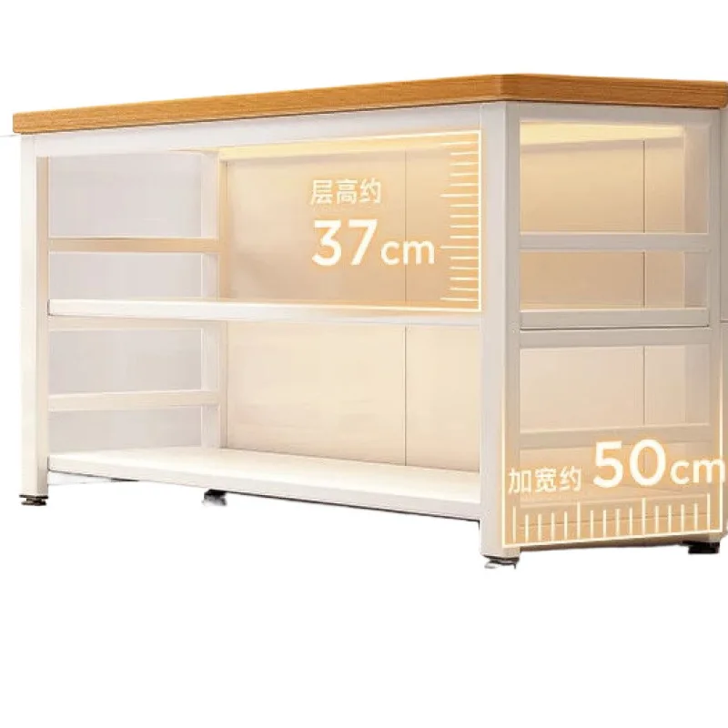 

Кухонные полки от пола до потолка Многослойные бытовые многофункциональные полки для хранения Полки для хранения микроволновой печи