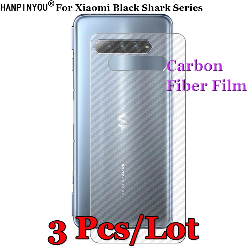 3 Pcs/Lot For Xiaomi Black Shark 5 RS 3 4 4S 3S Pro 3D Carbon Fiber Back Film Screen Protector Protective Sticker (Not Glass)