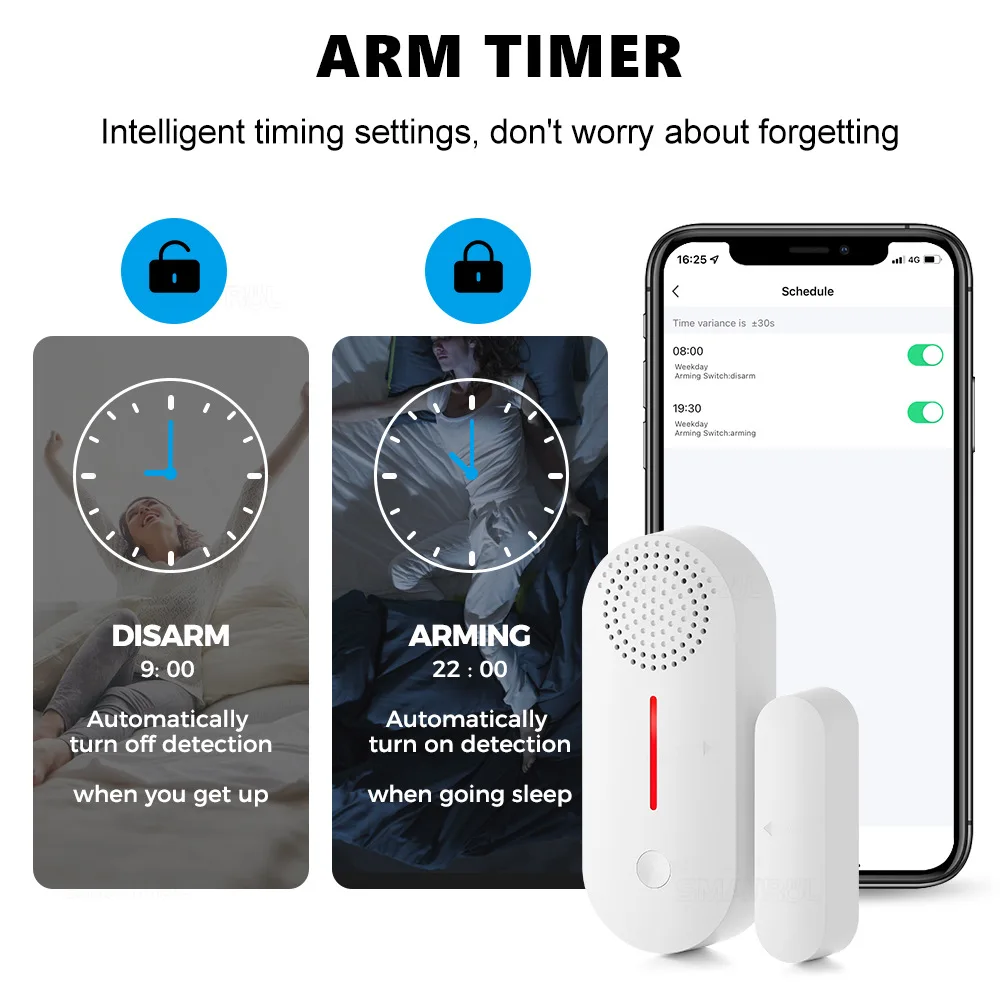 Tuya Smart Home Alarm WiFi Door Sensor Open Closed Detector Home Burglar Alarm Security Protection Smart Life for Alexa Google