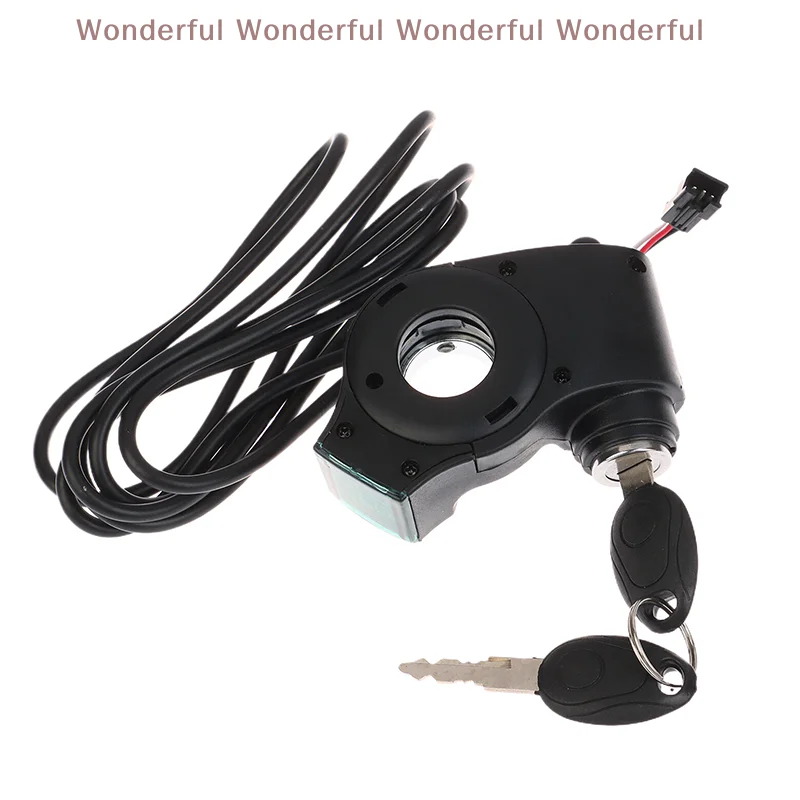 Electric Scooter Handlebar Ignition Key 12V-99V Motorcycle Accessory E-Bike Power Switch Lock with Display And Thumb Throttle - view 5