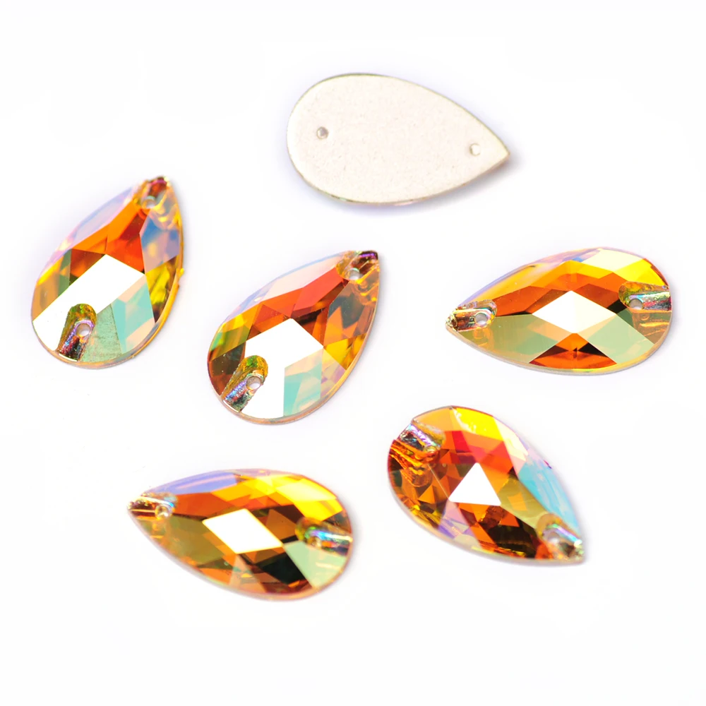 PUBRILEX Großhandel Bunte AB-Strasssteine zum Aufnähen, Glas-Flachsteine zum Nähen für Kleidung, Taschen und Accessoires – Detail 7