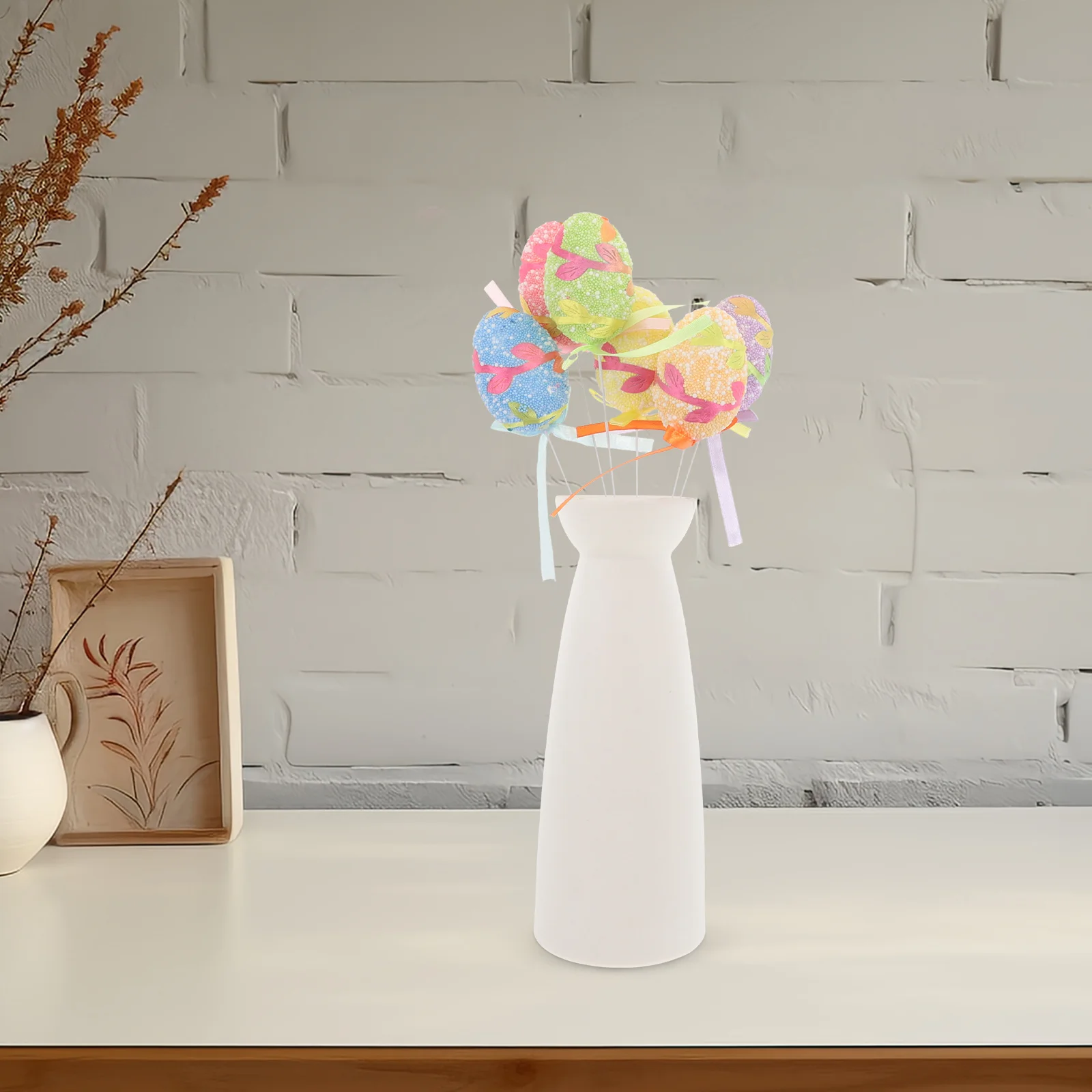 24Pcs Easter Egg Decor High Realism Foam Eggs Intricate Patterns DIY Hand-Painted Spring Hanging Festive Table Centerpieces