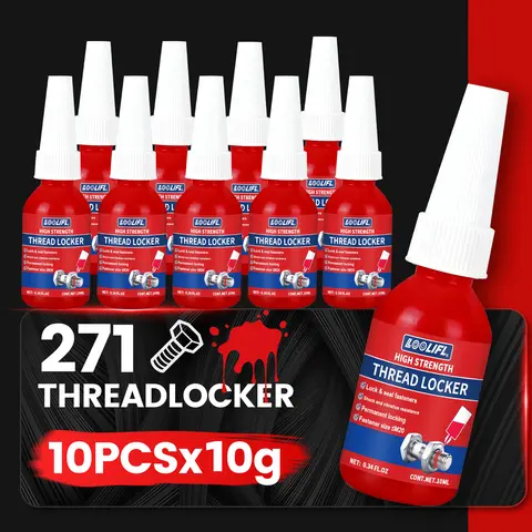 Thread Locker Red 271，Permanent Threadlocker for Nuts, Bolts, Fasteners High Strength Screw  Prevent Loosening & Corrosion 10ml