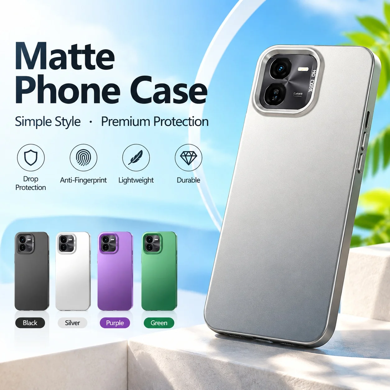 IMD Matte Handyhülle für VIVO IQOO Z9 Lite Z9X 5G Luxuriöse Aurora-Laser-Handyhülle mit einfacher metallischer Textur, Original-Rückseite, Carcasas Funda