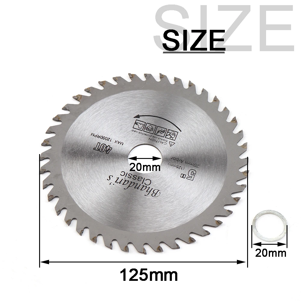 Wood Cutting Disc 125 mm 40T Mini Circular Saw Blade  Carbide Rotating Cutting Tools  for Wood & Plastic Fiberboard Cutting