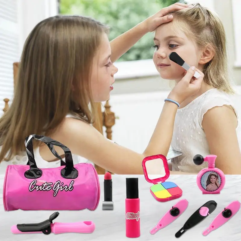 Girls Doll Beauty Fashion Salon Toy Kit Hairdressing Set For Pretend Play Salon Toy Pretend Role Play Makeup Accessories Playset