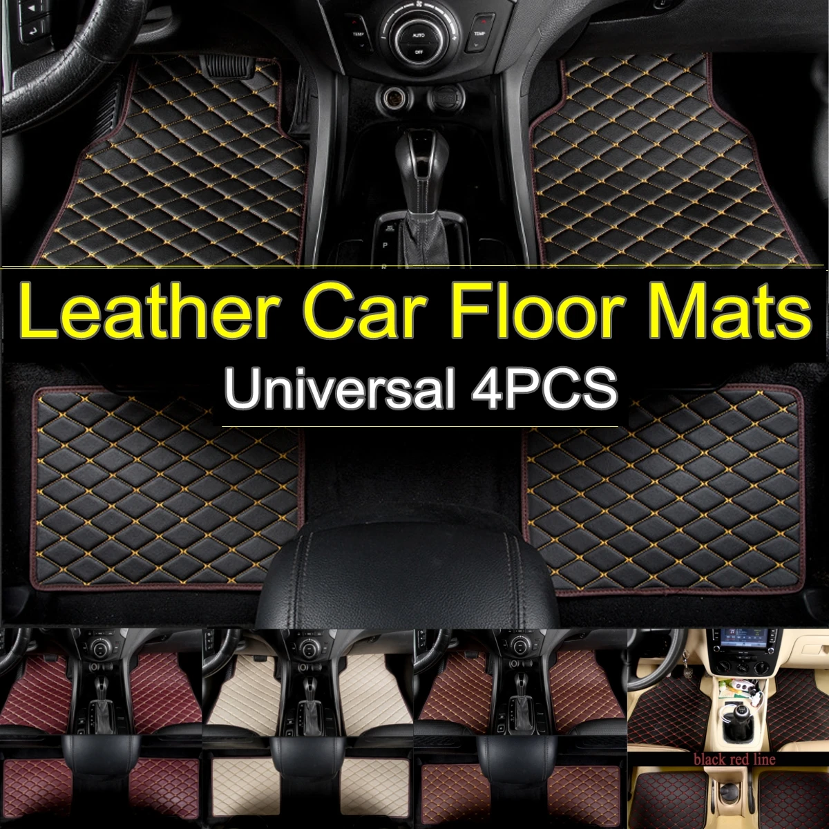 4 PCS Car-Pass Universal Car Floor Mats For Auto Anti-Slip Mat Car Floot Mats Car Styling Carpet Mats Waterproof Anti-dirty Mat