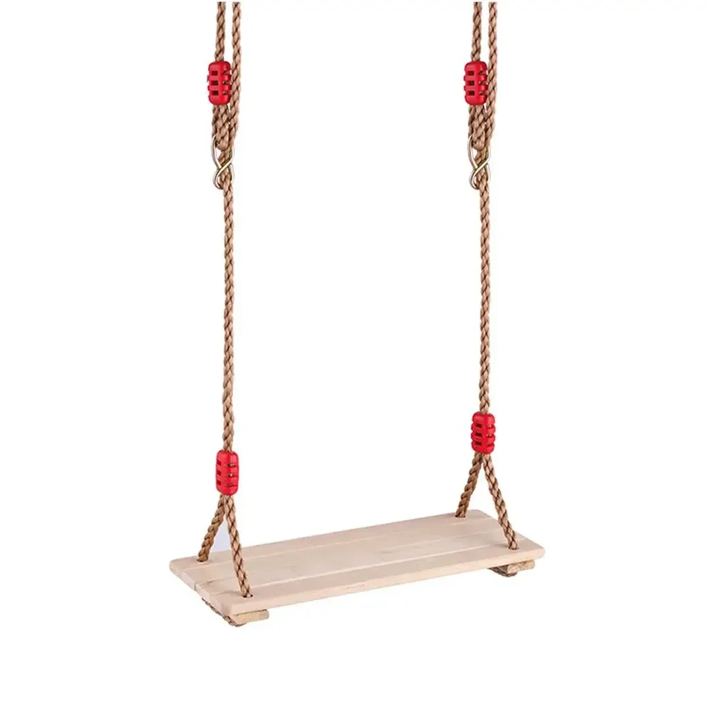 Hamaca columpio de cuerda ajustable de longitud de madera, casa de techo, área de entretenimiento para juegos de jardín, accesorio desplegable y estable