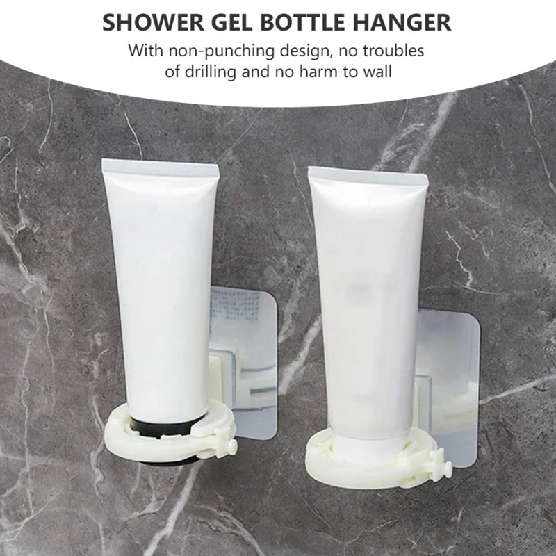 Shampoo Support Hook Self Adhesive Shower Gel Bottle Rack Hanger,6 Pieces