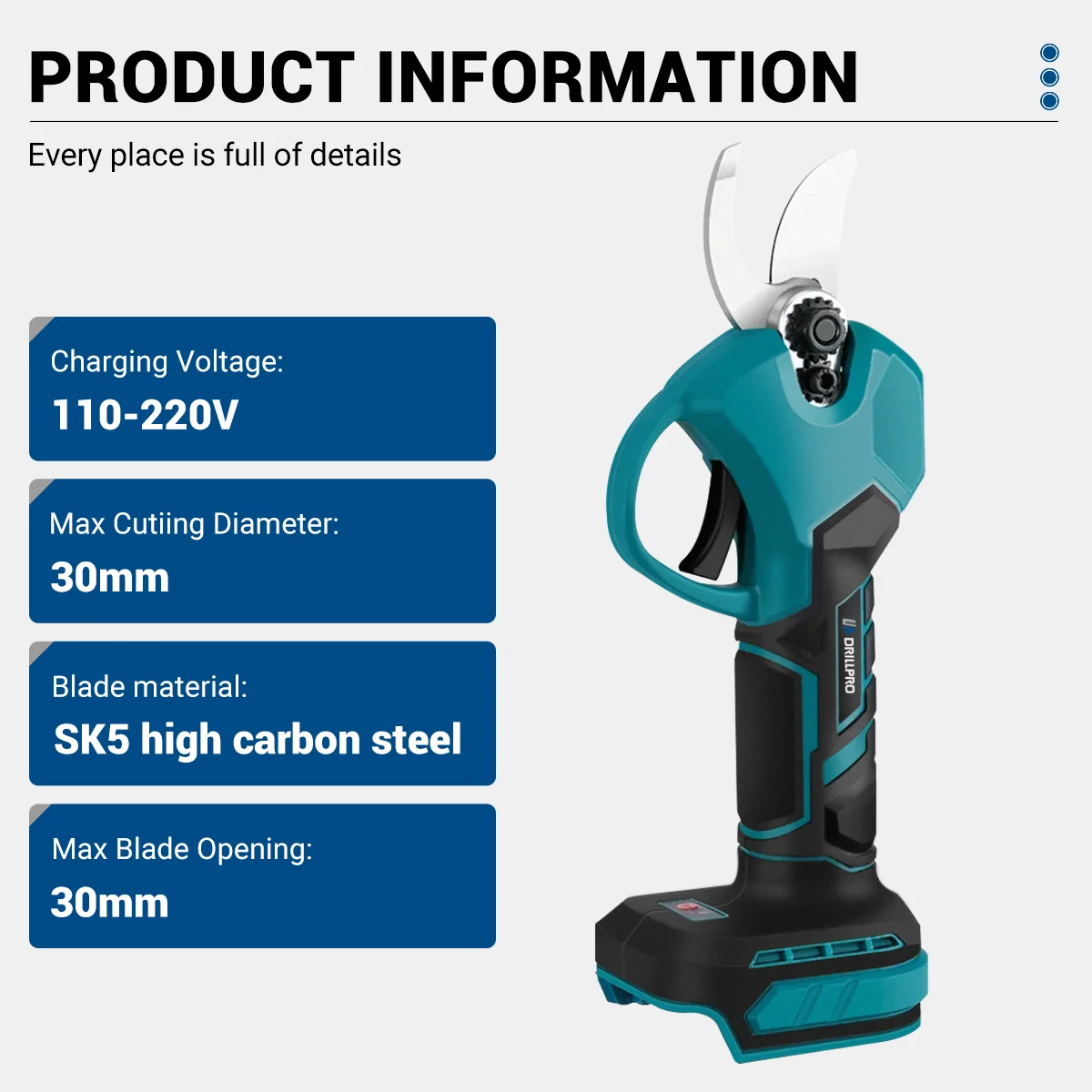 Drill pro 30mm bürstenlose elektrische Gartens chere 2 Gänge kabellose Obstbaum Bonsai beschneiden elektrische Schere für Makita Batterie