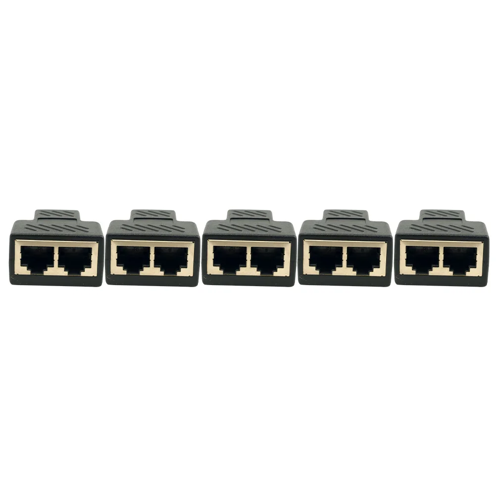 

5pcs Network Tee Ethernet Connector Cable Splitter Adapter Converter Coupler Durable Plastic Office Practical