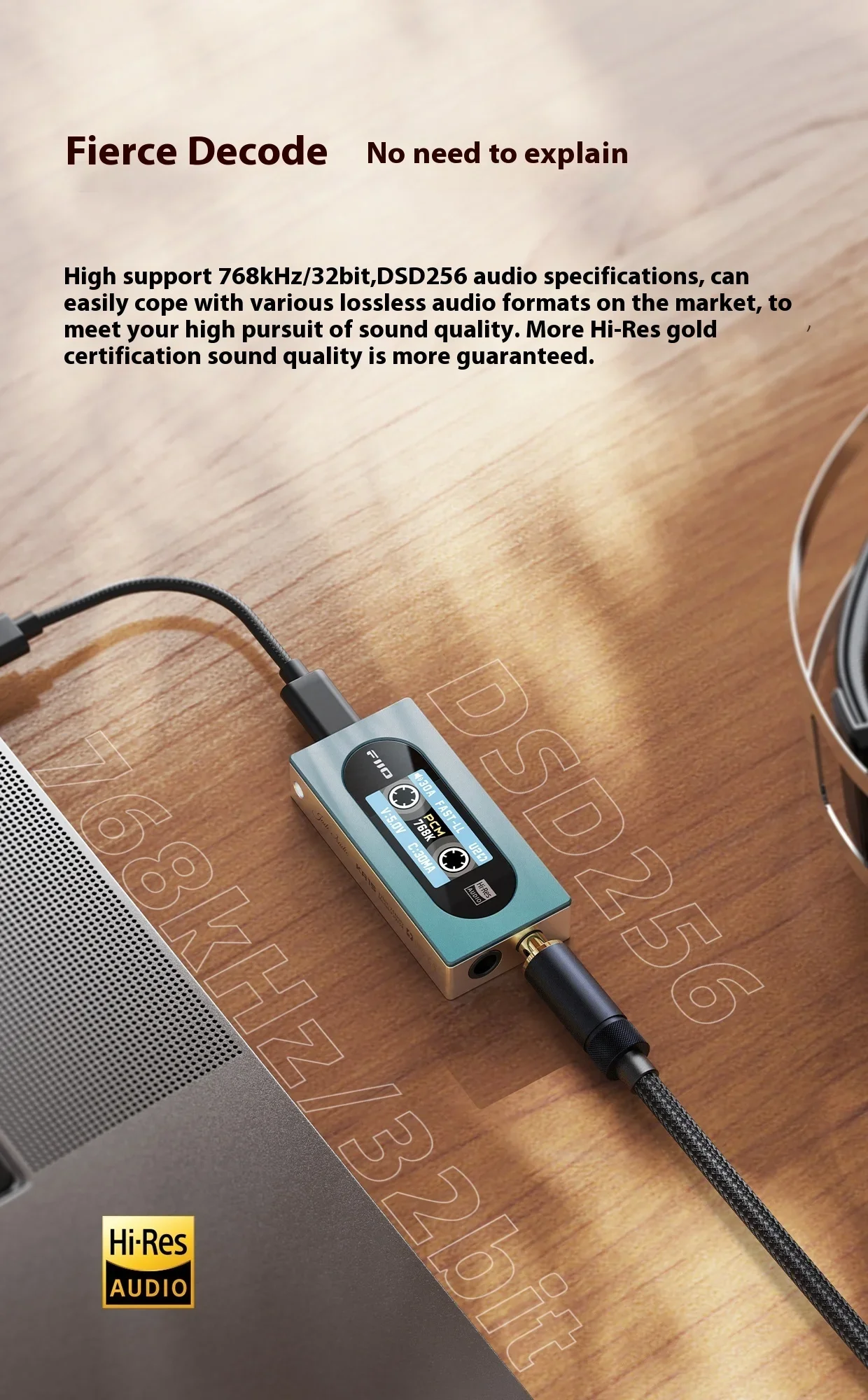 Gran oferta Fiio Ka15 amplificador de auriculares Usb Dac portátil Dongle Usb con salidas de auriculares personalizadas de 3,5mm y 4,4mm para música H