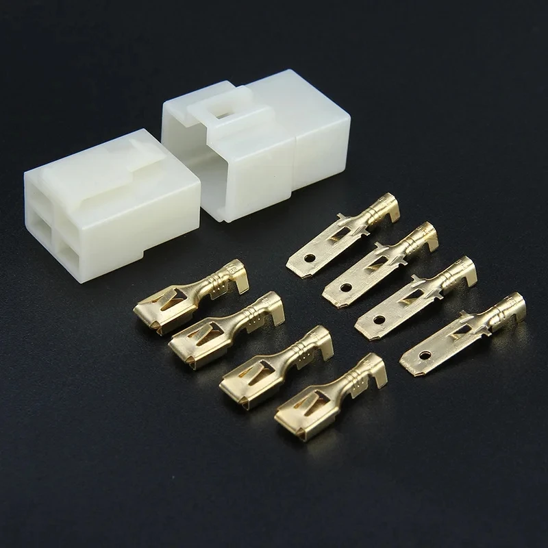 Car connector 6.3mm connector 1P2P3P4P6P high current male and female plug wire connector boxed kit