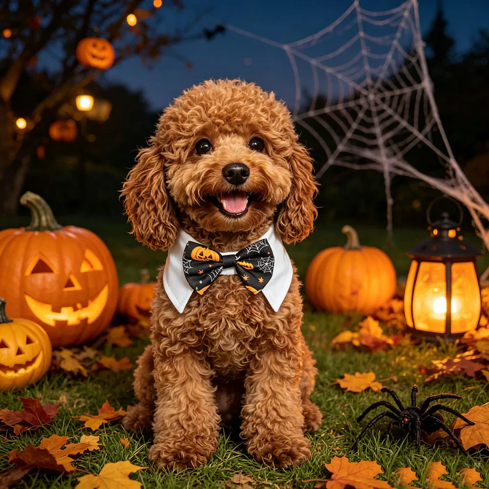 Halloween Cat Dog Bow Collar Adjustable Bowtie Pet Costume Necktie Bow Tie Tuxedo Collar, for Small Dogs, Dog Grooming Accessori