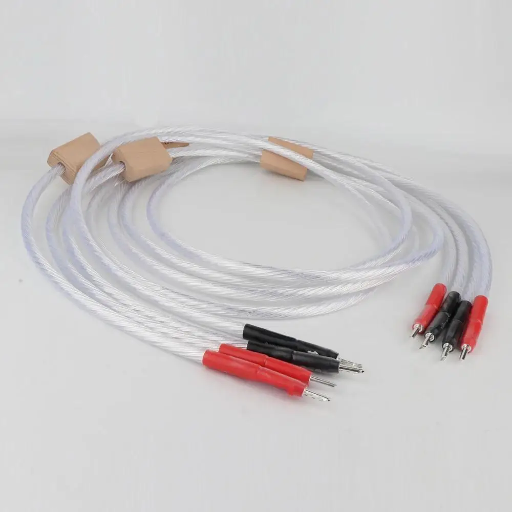 

High Quality Silver Plated OFC Speaker Cable Cord Hifi Audio Loudspeaker Interconnect Cable with Silver Plated Connector