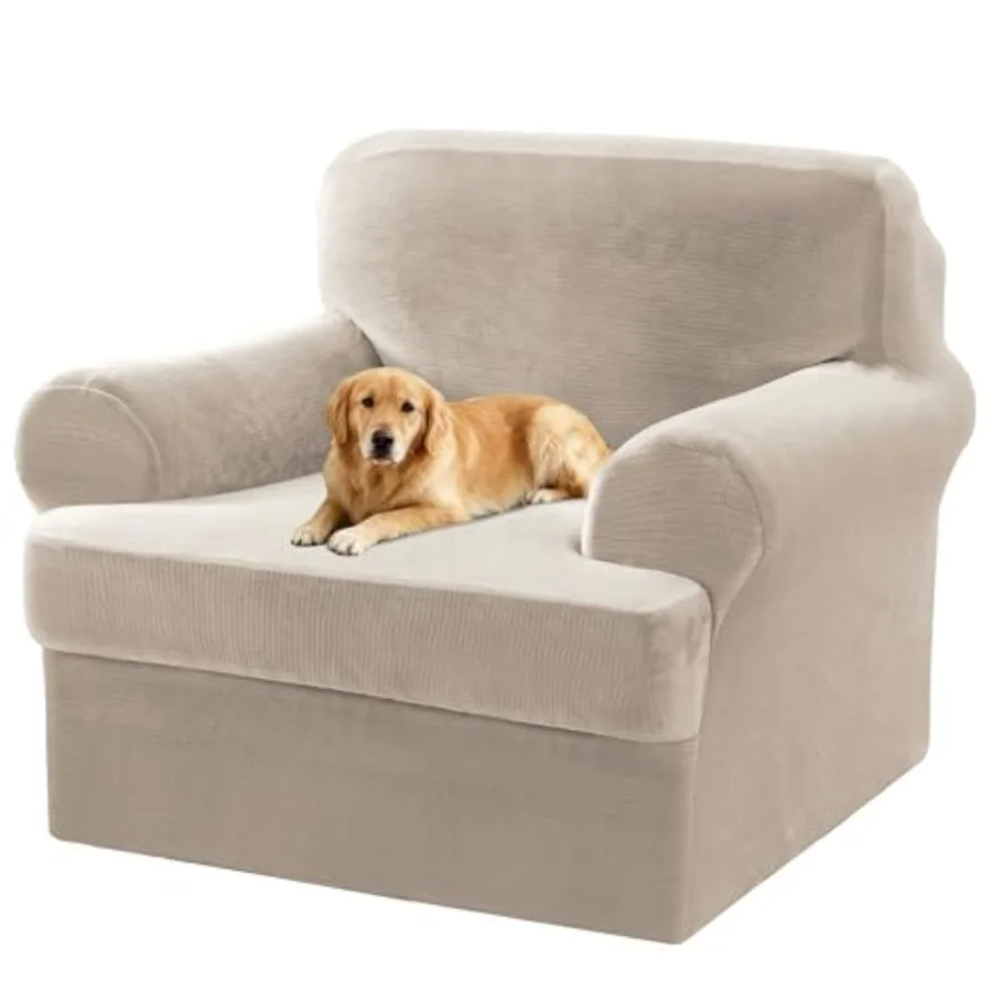 

2 чехла для стульев с Т-образными подлокотниками, толстые велюровые чехлы для диванов, эластичные чехлы для диванов с Т-образными подлокотниками для гостиной, чехлы для стульев.