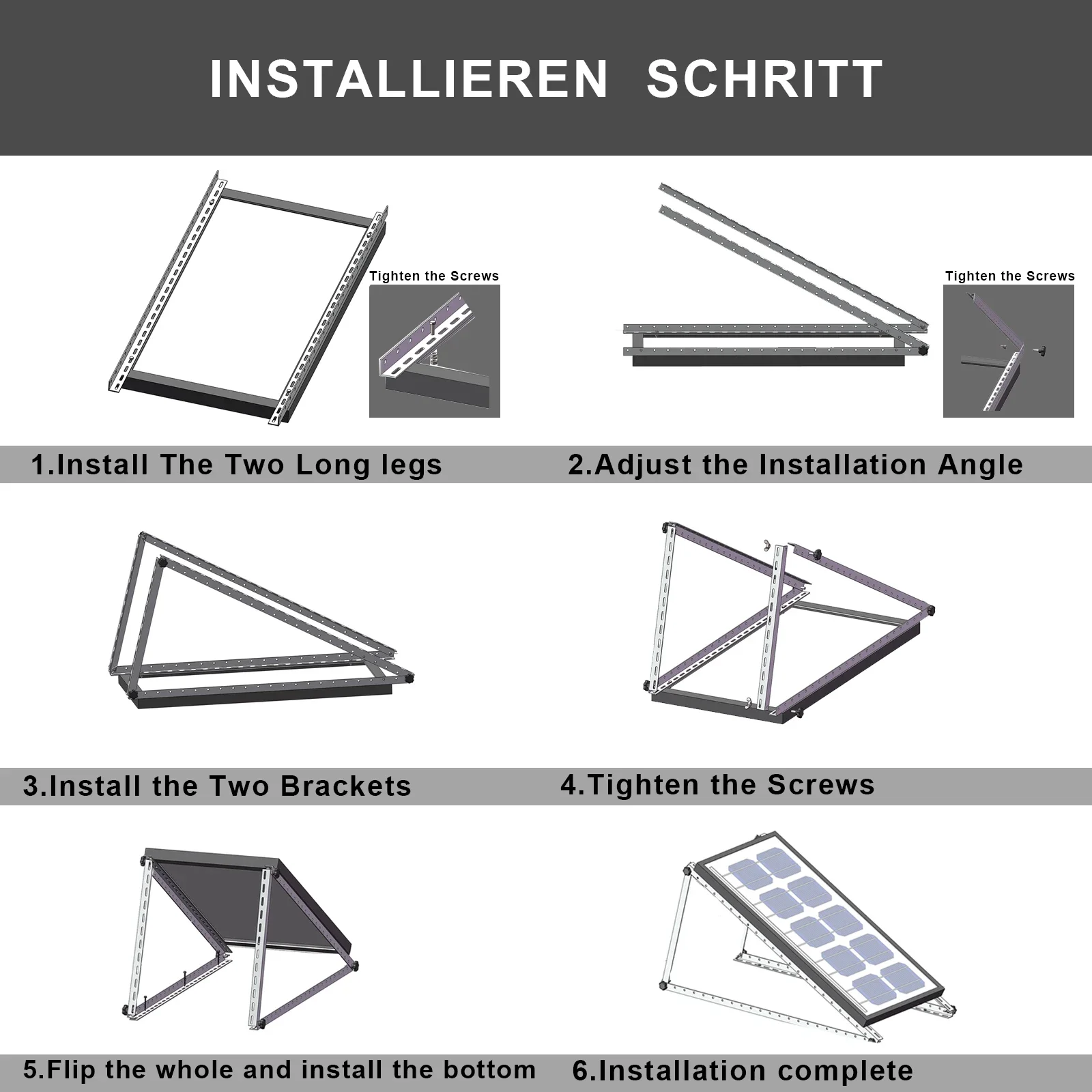 45인치 태양광 패널 지상 설치 브래킷 키트, 지붕 표 - Solar Panel Tilt Mount 리뷰 및 가격