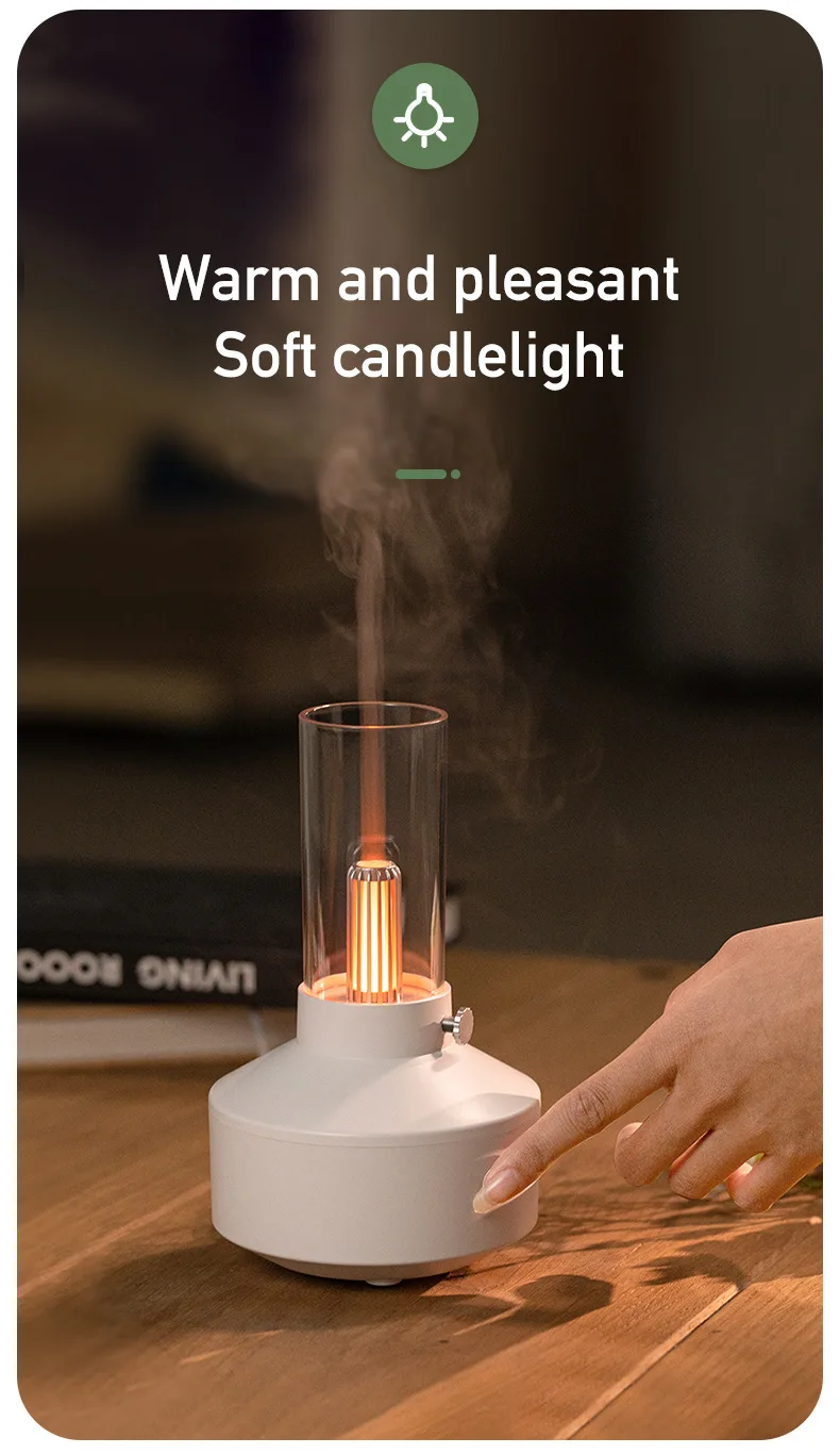 Máquina de aromaterapia con luz de vela Retro, humidificador, luz de ambiente de escritorio, nuevo