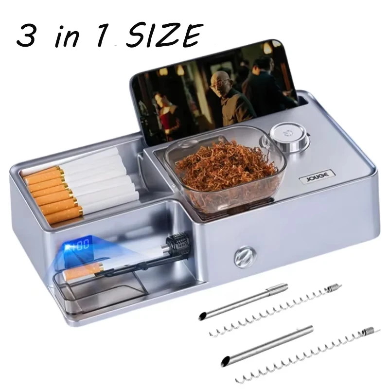 

5.5/6.5/8mm 3 in 1 Cigarette Rolling Machine Double Tobacco Compartment Cigarette Maker Freely Adjust Tobacco Filling Density