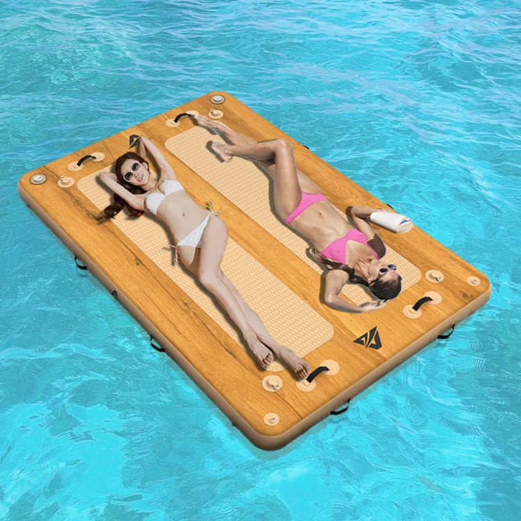 

Factory OEM 9'x6' 12'x6' Air Inflatable Platform Flat Floating Blowup Platform for Lake Party