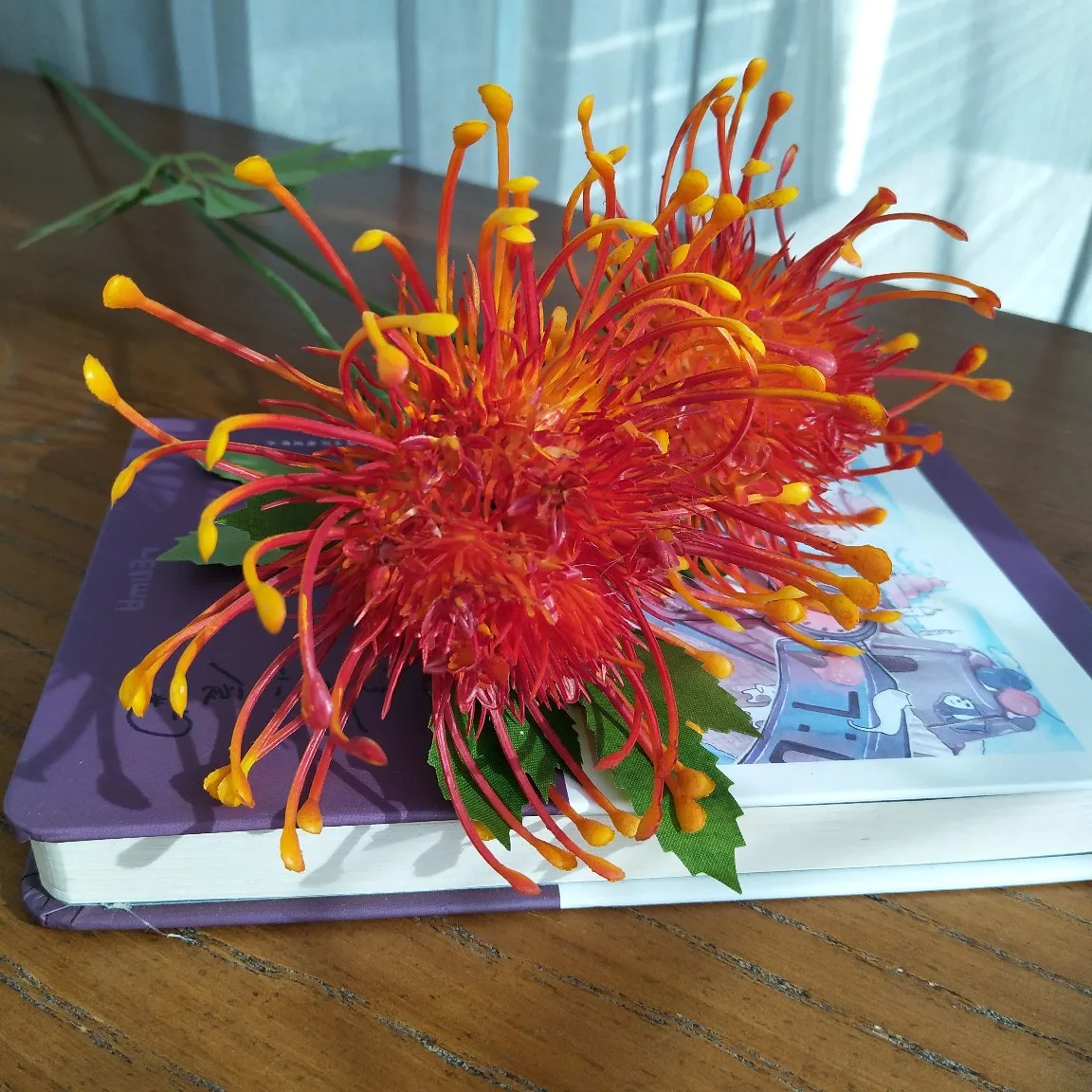 

Chrysanthemum Pincushion Flower Wind Wheel Flower New Chinese Style Home Model Room Club Decoration Ornaments Wedding