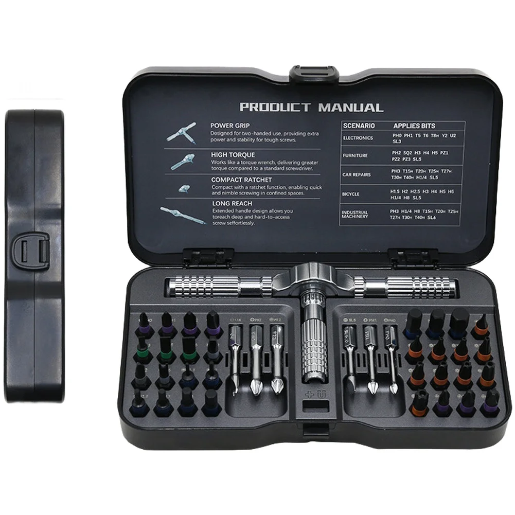 Magnetic Screwdriver Set 40 in 1 for DIY For Furniture Assembly Automotive Work and Home Maintenance with Comfortable Grip