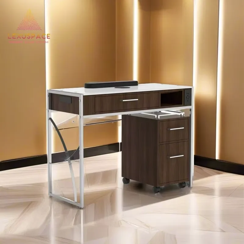 Premium Quality Customizable Nail Salon Desk and Chair Package Modern Manicure Table with Dust Collector Custom Size and