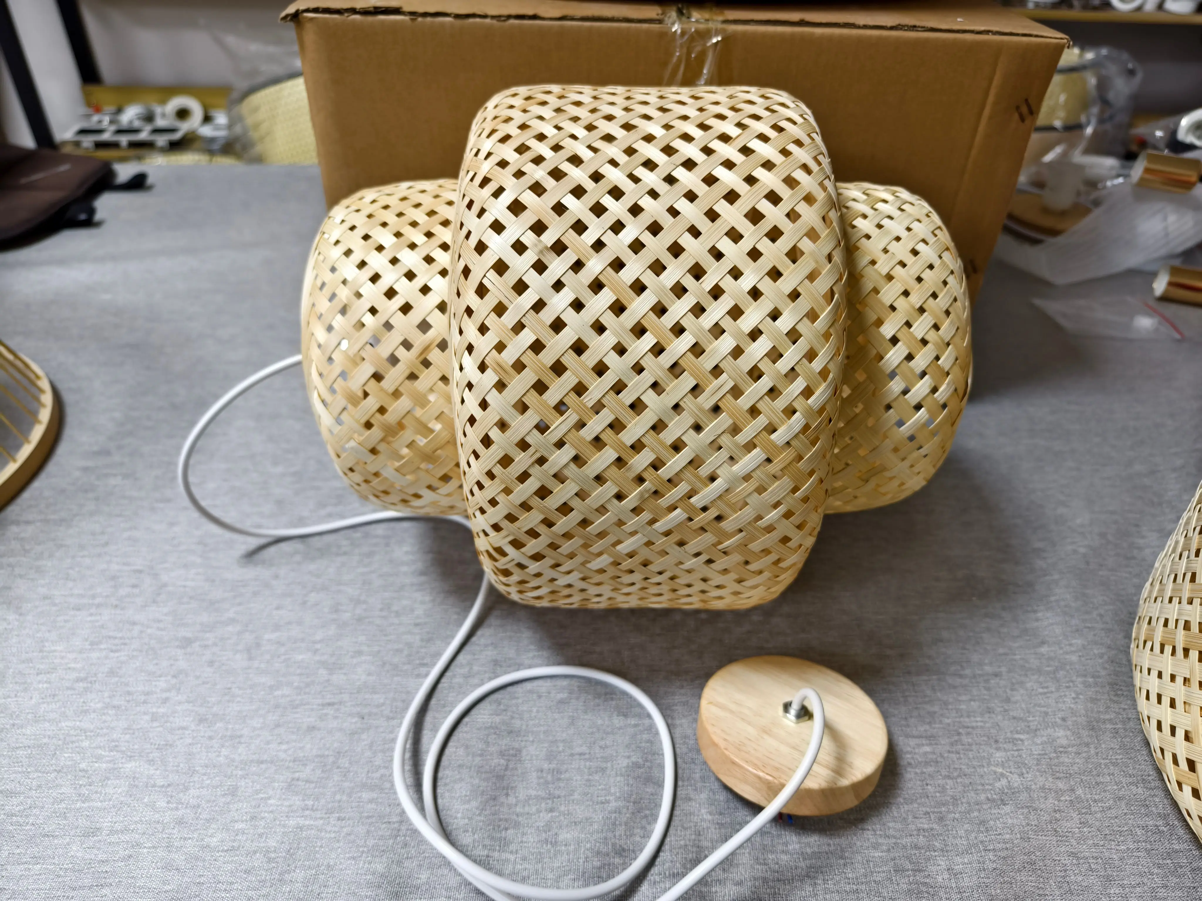 

30cm Modern Bamboo Pendant Light Hand Woven Bamboo Art Chandelier Dining Room Lantern Chandelier Bedroom Dining Room Lamp