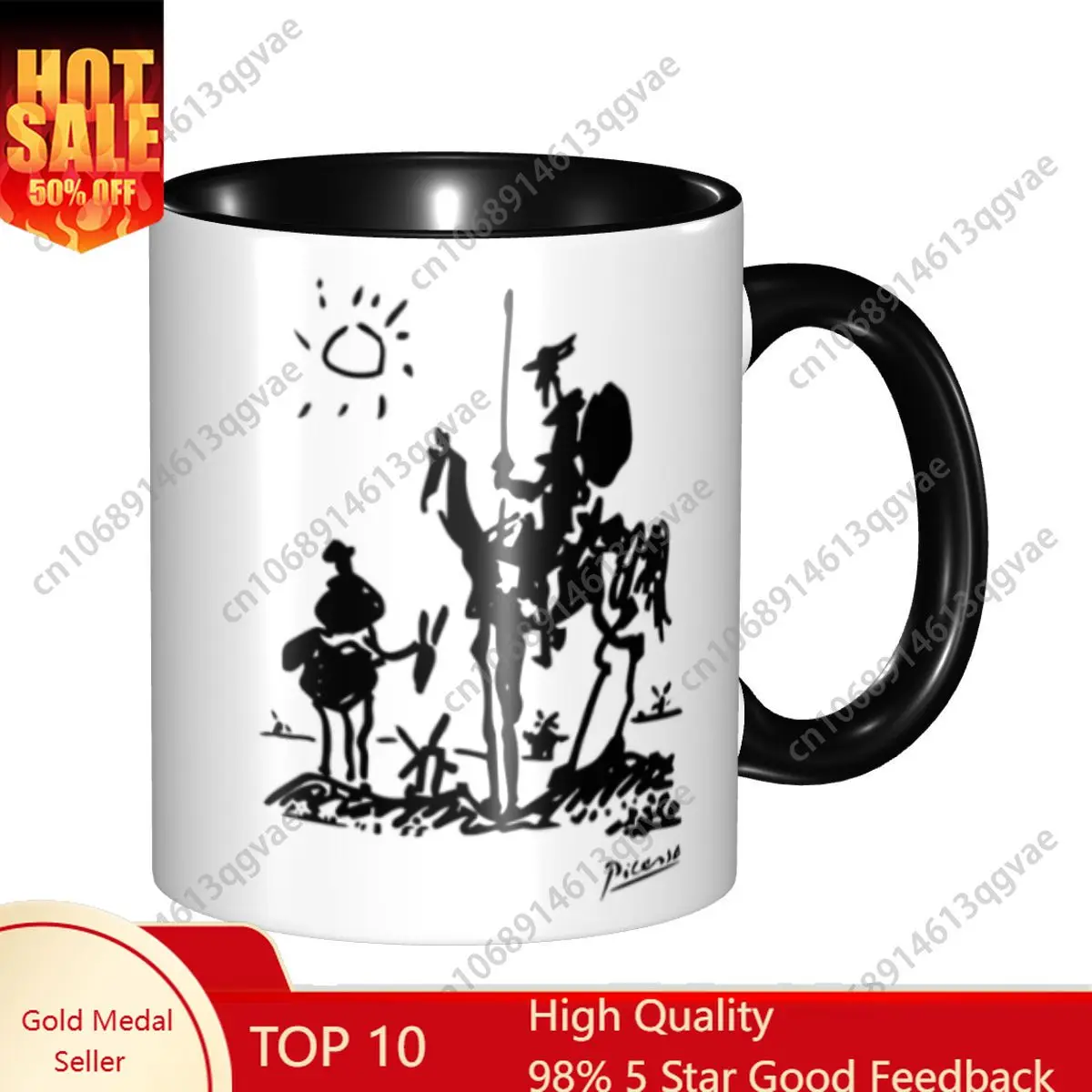 

Custom Pablo Picasso Mugs DIY Don Quixote Ceramic Milk Tea Coffee Cup