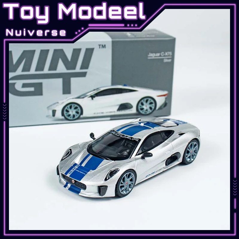 

Миниатюрные модели автомобилей MINI GT 1/64 # Модель автомобиля Jaguar C-X75 960, серебристая, из литого сплава, имитация, статическая, коллекционная, игрушечная машинка для детей, подарок для мальчиков