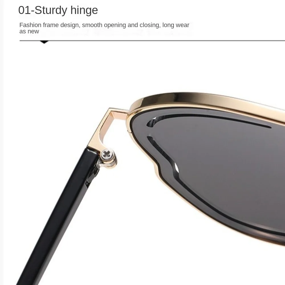 نظارات شمسية بسيطة بإطار كبير للطيار نظارات شمسية كبيرة الحجم مجوفة للنساء إكسسوار زي Y2K نظارات مضادة للأشعة فوق البنفسجية للصيف