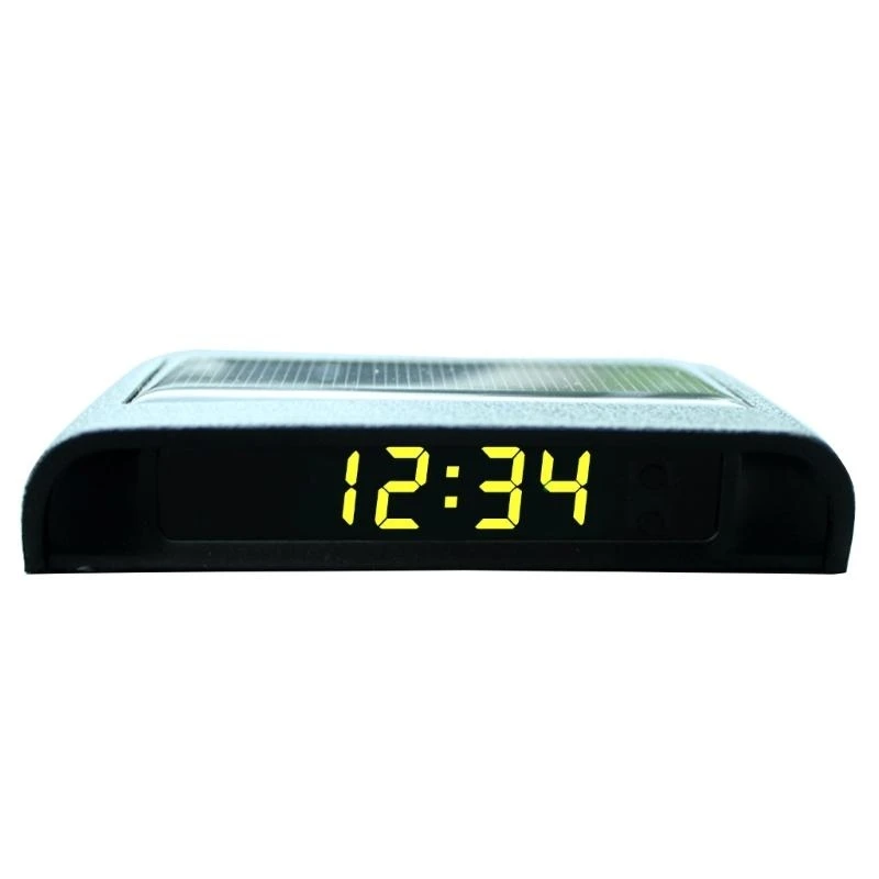 Solar Car Clock with Luminous Night Glow Solar Powered Timepiece for Car