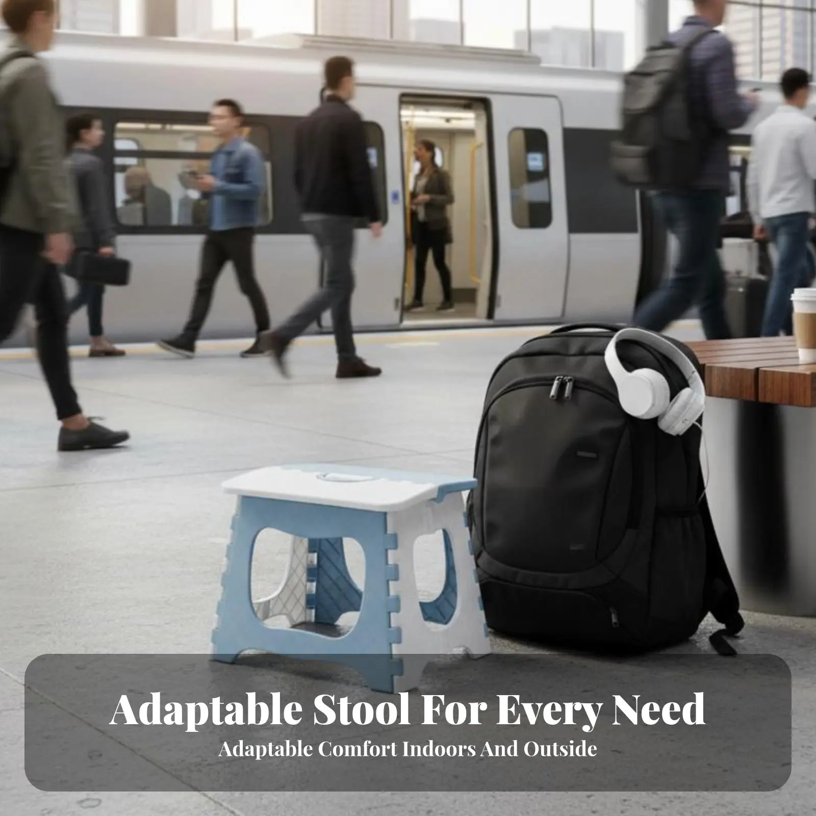 

Carrying Gripd Foldable Stool Foldable Design Space-Efficient Trip Seat Lightweight Built-in Carrying Grip for Adults, Campers