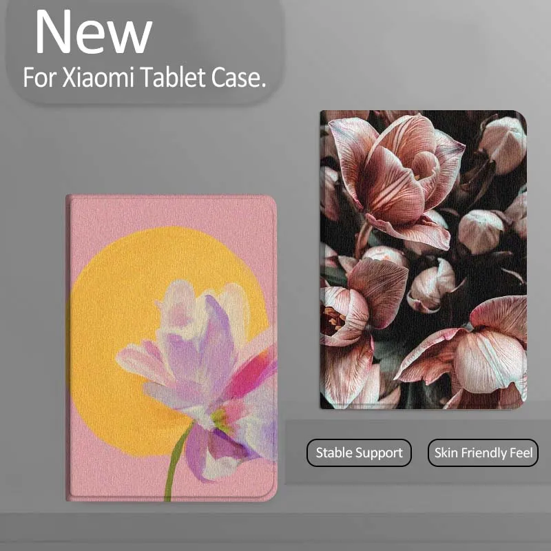 

Pink Tulip Flower Bouquet Tablet Case For Xiaomi Redmi Mini Pad SE K 2 4 5 6 7 8 2023 2025 11 8.8 11.2 10.1 Pro Gift